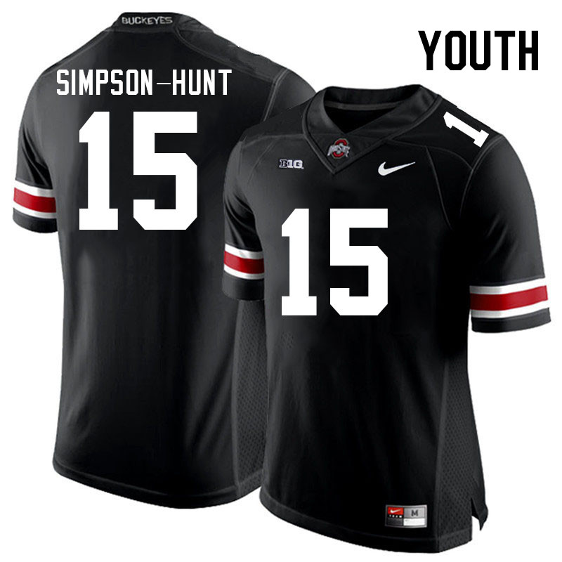 Youth #15 Calvin Simpson-Hunt Ohio State Buckeyes College Football Jerseys Stitched Sale-Black